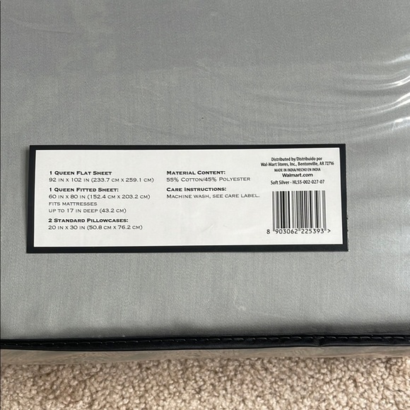 Hotel Style Queen Sheet Set - Gray - Picture 3 of 3